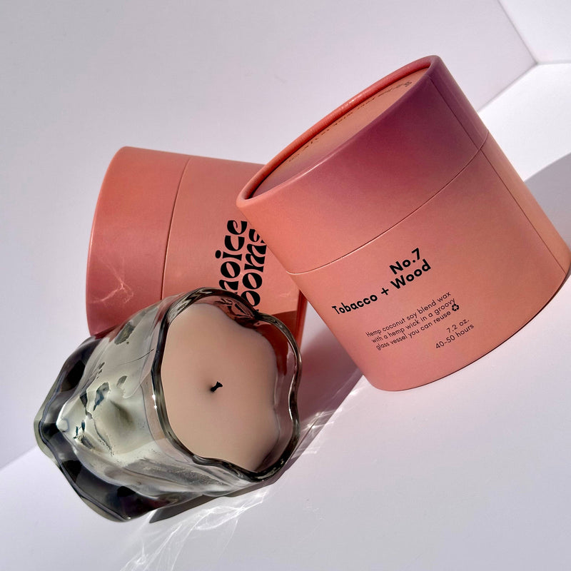 Choice Blooms - No. 7 Tobacco + Wood Candle