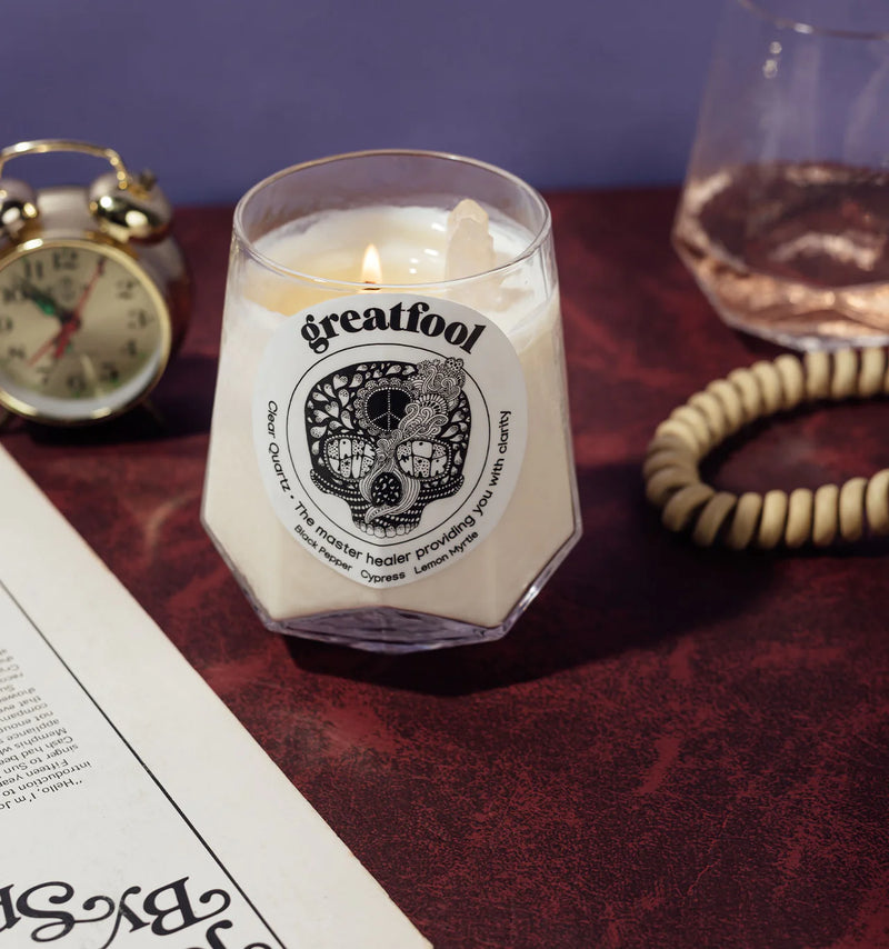 Great Fool -Clear Quartz Revival - Crystal candle