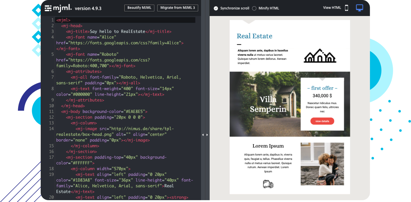 Original email created with MJML framework